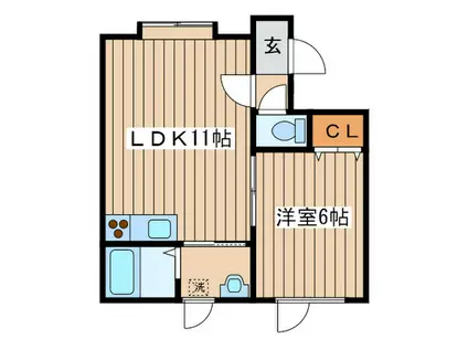 メゾンドシャルマンVI(1LDK/1階)の間取り写真