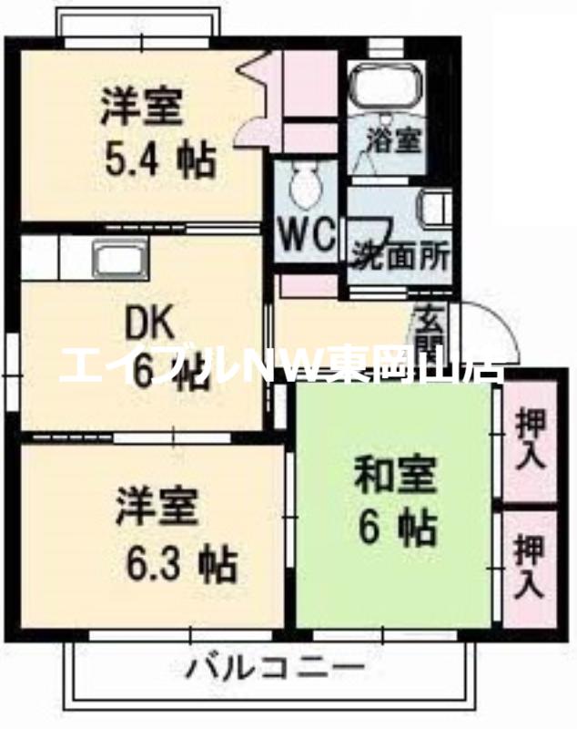 シャーメゾン大森(3DK/1階)の間取り写真