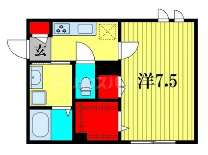 バンブー本中山(1K/3階)の間取り写真