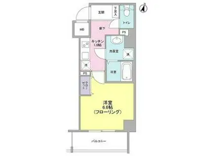 メゾン・ド・クロシェット(1K/6階)の間取り写真