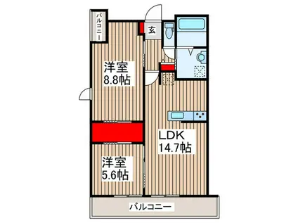 PJ TREE NEST(2LDK/6階)の間取り写真