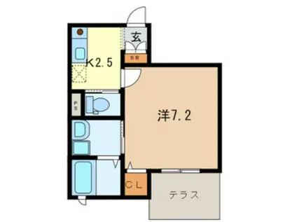 H・A・B VII(1K/2階)の間取り写真