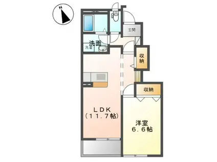 MAI PARTIR(1LDK/1階)の間取り写真