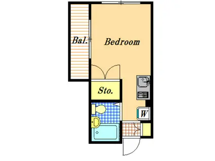 モビーレ浦安(ワンルーム/2階)の間取り写真