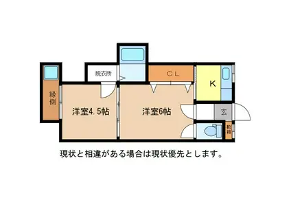 サンハイム青葉(2K/1階)の間取り写真