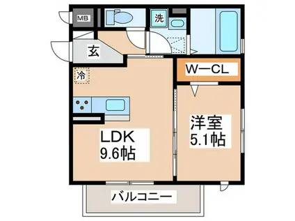 サニーグリーン(1LDK/1階)の間取り写真