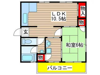 新尾頭マンション 1棟(1LDK/5階)の間取り写真