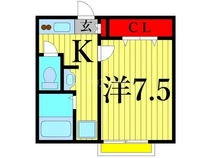 TMT弐番館(1K/2階)の間取り写真