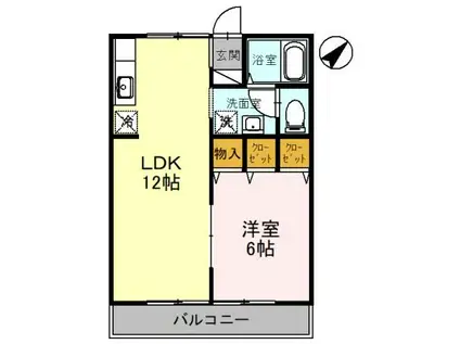 アーバンライフ II/III(1LDK/1階)の間取り写真