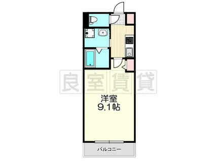 ヴァンクール御器所(1K/3階)の間取り写真