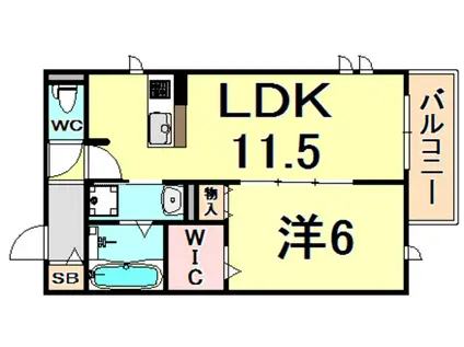 LA CHOUETTE(1LDK/2階)の間取り写真
