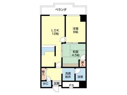 パンテオン(2LDK/3階)の間取り写真