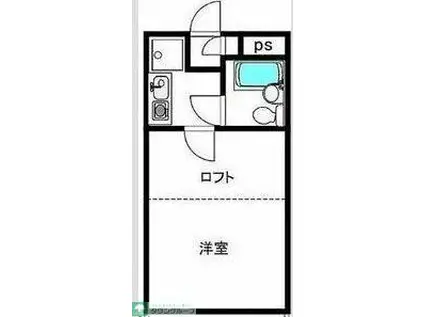 ソワール上柴B(1K/2階)の間取り写真