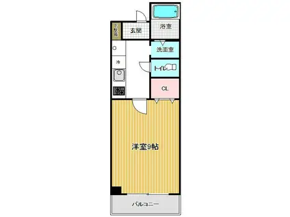 イーストピア(1K/2階)の間取り写真