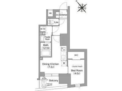 コンフォリア・リヴ東池袋(1DK/9階)の間取り写真