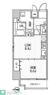 ROOTS KIKUKAWA(1LDK/4階)の間取り写真