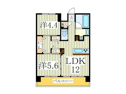 B CITY ART RESIDENCE CENTRALPARK(2LDK/6階)の間取り写真