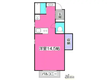 レゾンデートルIV(1K/2階)の間取り写真