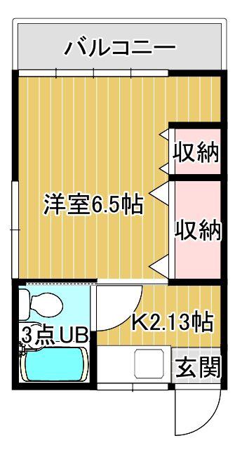 ステーツ今井I(1K/1階)の間取り写真