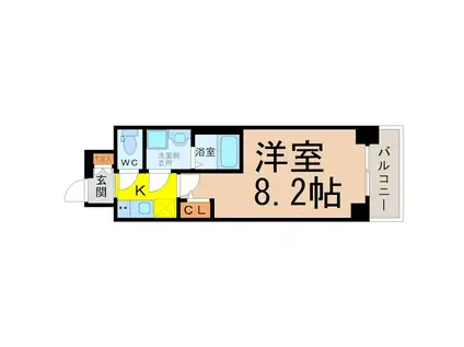 S-RESIDENCE熱田(1K/10階)の間取り写真