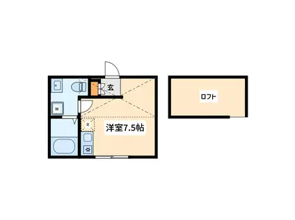 メティス(ワンルーム/1階)の間取り写真