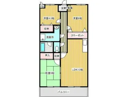 ベラヴィスタ弐番館(3LDK/1階)の間取り写真
