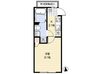 ステラ住吉(1K/3階)の間取り写真