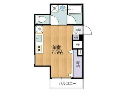 ジェルソミーナ(ワンルーム/3階)の間取り写真