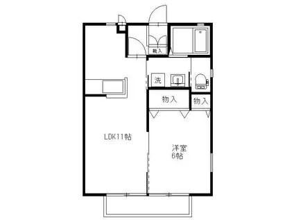 Y-Aツルタパナハイツ(1LDK/1階)の間取り写真