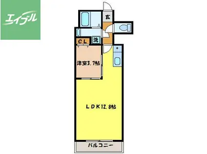 リード浜町(1LDK/2階)の間取り写真