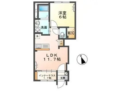 ハッピークローバーII(1LDK/1階)の間取り写真