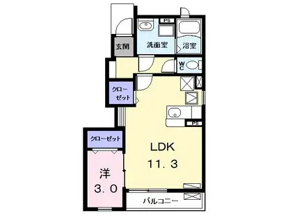 名鉄名古屋本線 東枇杷島駅 徒歩11分 2階建 築15年(1LDK/1階)の間取り写真