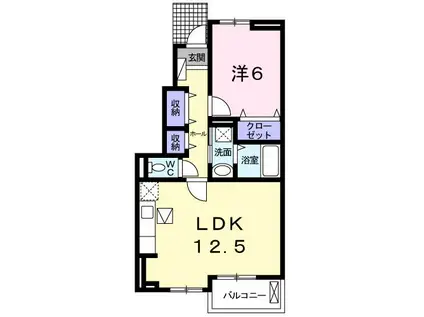 ANELA LUKA I(1LDK/1階)の間取り写真