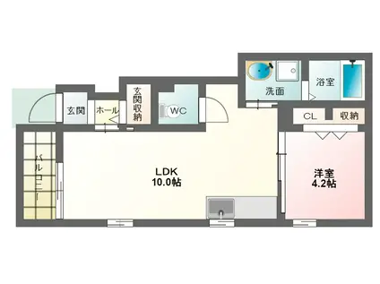 エスパシオ(1LDK/1階)の間取り写真