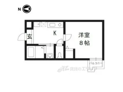 アークリード五条堀川(1K/2階)の間取り写真