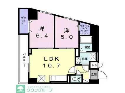 シエスタ キー(2LDK/2階)の間取り写真