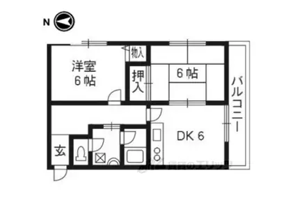 トマーテ西京極(2DK/3階)の間取り写真