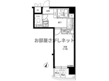 メインステージ西麻布II学生・社会人にオススメ初期(1K/4階)の間取り写真