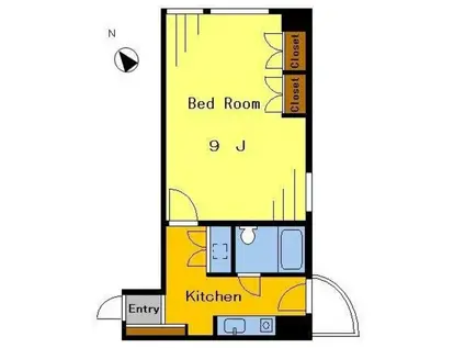 パイロットハウス 204(1K/2階)の間取り写真