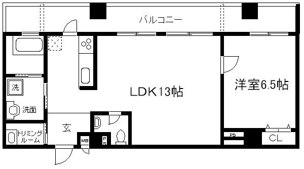 シュシュパルク六条院(1LDK/2階)の間取り写真