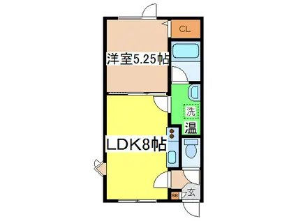 エステートインマリーエ(1LDK/1階)の間取り写真