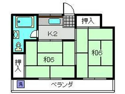 ドエル正和(2K/1階)の間取り写真