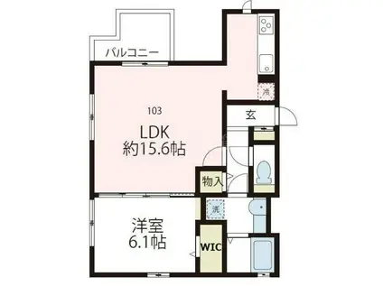 シャルム野川(1LDK/2階)の間取り写真