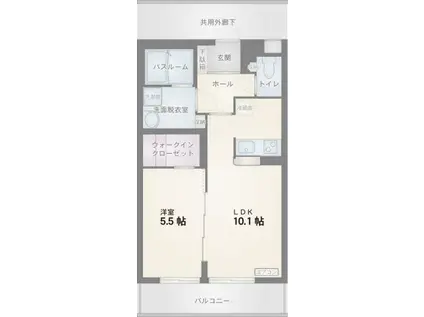 セレスト(1LDK/3階)の間取り写真