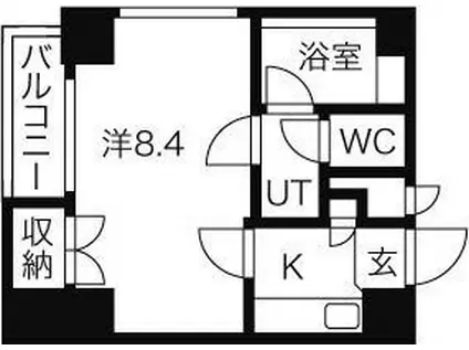 パックス今池(1K/2階)の間取り写真