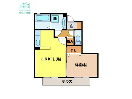 メゾンドラグルIIA(1LDK/1階)の間取り写真