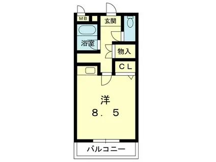 ビルディング大和(ワンルーム/4階)の間取り写真