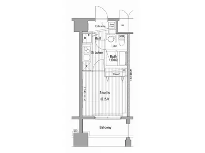 ガーラ・プレシャス横濱関内(1K/6階)の間取り写真
