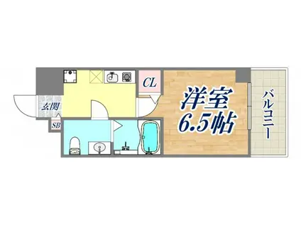 グリーン・ネス神戸駅前(1K/2階)の間取り写真