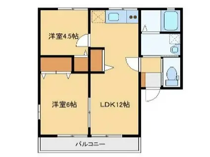 アトレイユ(2LDK/1階)の間取り写真